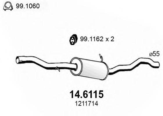 FORD 7M3253409M Середній глушник вихлопних газів