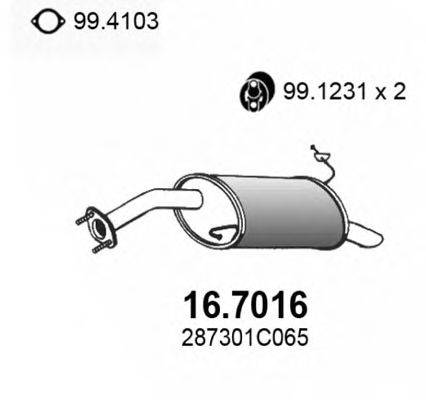 ASSO 167016 Глушник вихлопних газів кінцевий