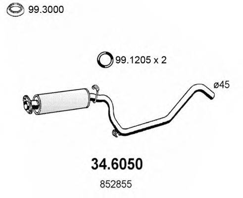 ASSO 346050 Середній глушник вихлопних газів