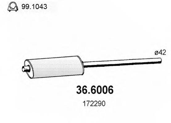 ASSO 366006 Середній глушник вихлопних газів