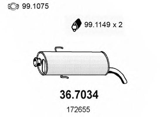 ASSO 367034 Глушник вихлопних газів кінцевий