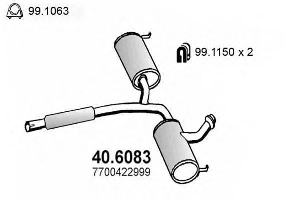 ASSO 406083 Середній глушник вихлопних газів