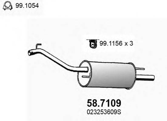 ASSO 587109 Глушник вихлопних газів кінцевий