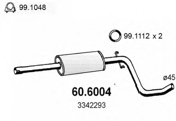 ASSO 606004 Середній глушник вихлопних газів