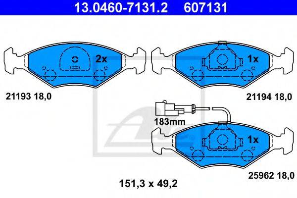 FIAT 9947982 Комплект гальмівних колодок, дискове гальмо