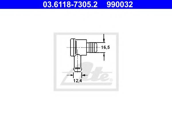ATE 990032 Клапан, вакуумний провід