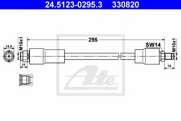ATE 24512302953 Гальмівний шланг