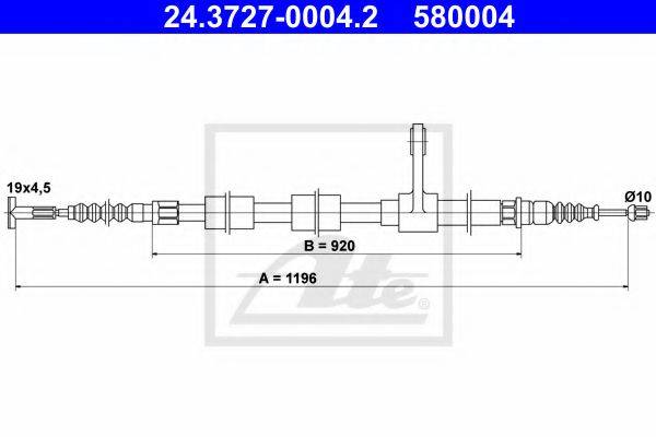TEXTAR 44020600 Трос, стоянкова гальмівна система