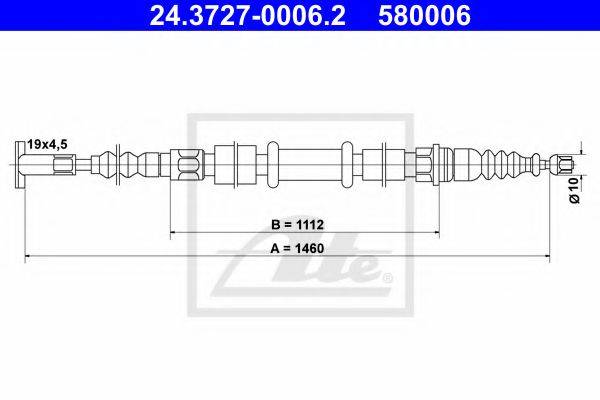 FIAT 60812799 Трос, стоянкова гальмівна система
