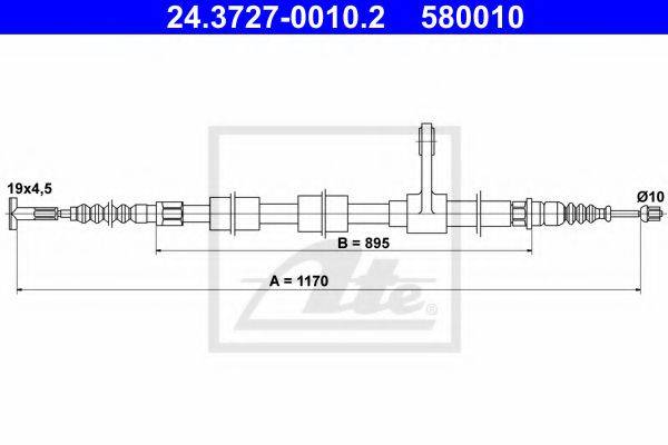 CEF AR02140 Трос, стоянкова гальмівна система