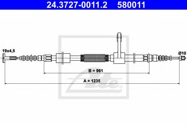 CEF AR02141 Трос, стоянкова гальмівна система