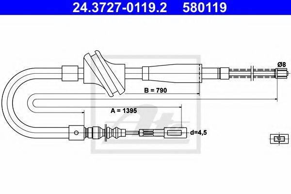 PAGID 85019 Трос, стоянкова гальмівна система