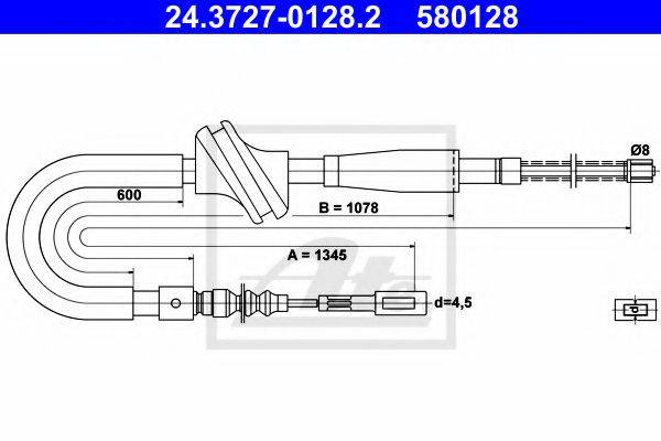 PAGID 85012 Трос, стоянкова гальмівна система