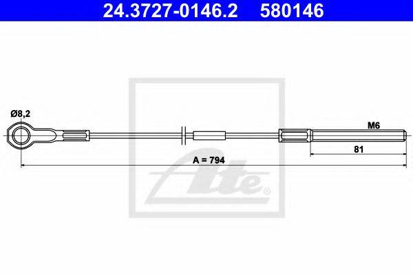 PAGID 85004 Трос, стоянкова гальмівна система