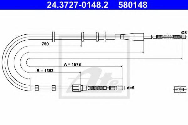 PAGID 85016 Трос, стоянкова гальмівна система