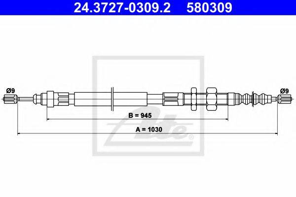 TEXTAR 44011700 Трос, стоянкова гальмівна система