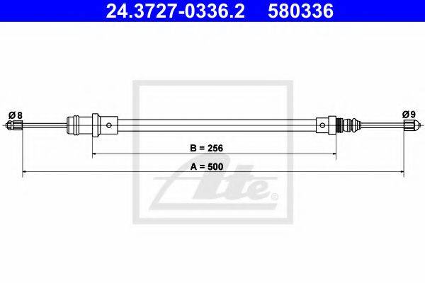 ATE 580336 Трос, стоянкова гальмівна система