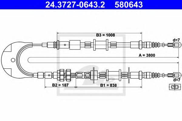 QUINTON HAZELL BC2812 Трос, стоянкова гальмівна система