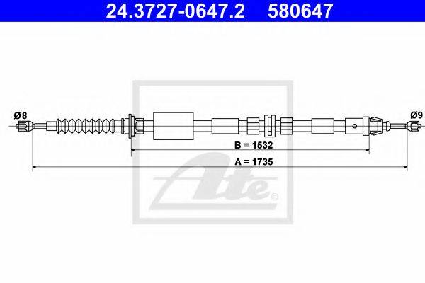 FTE FBS10040 Трос, стоянкова гальмівна система