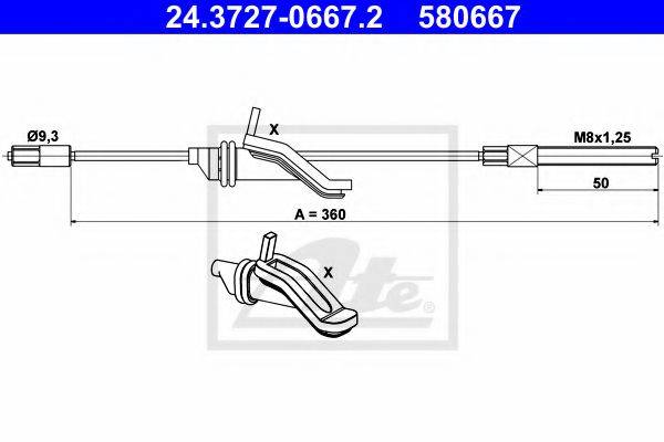 FORD 1517528 Трос, стоянкова гальмівна система