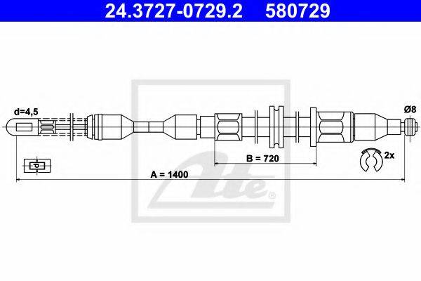 TEXTAR 44027500 Трос, стоянкова гальмівна система