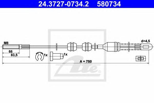 NK 903661 Трос, стоянкова гальмівна система