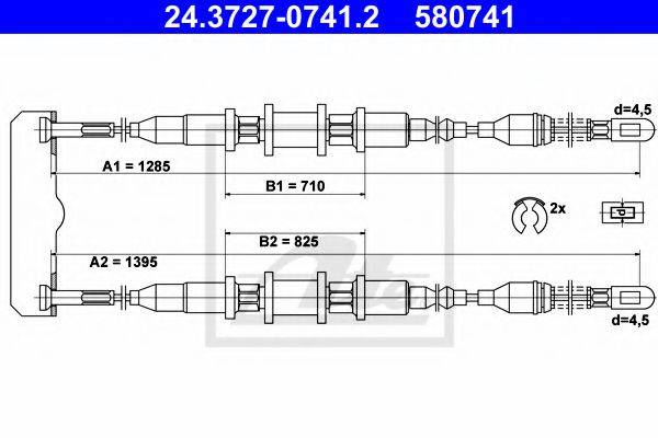 FTE FBS17016 Трос, стоянкова гальмівна система