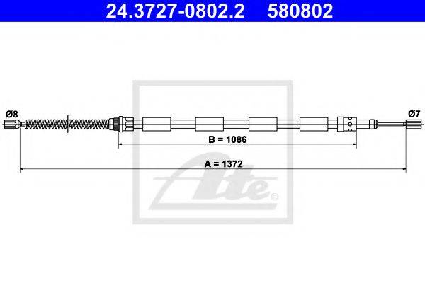 FTE FBS18002 Трос, стоянкова гальмівна система