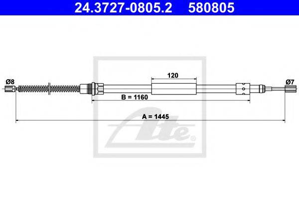 TEXTAR 44032500 Трос, стоянкова гальмівна система