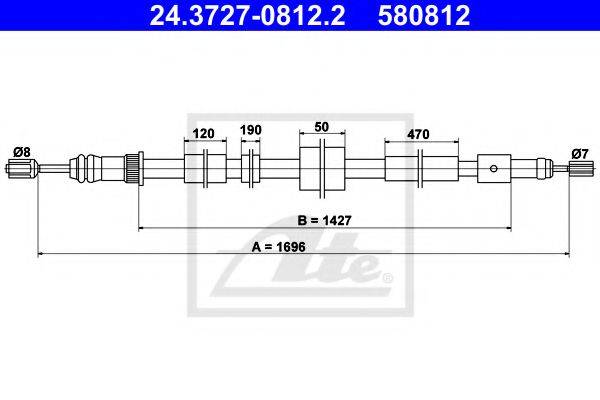 FTE FBS18018 Трос, стоянкова гальмівна система