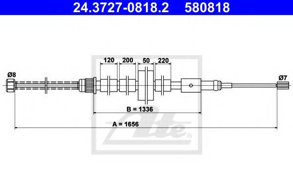 TEXTAR 44032200 Трос, стоянкова гальмівна система