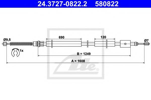 FTE FBS18021 Трос, стоянкова гальмівна система