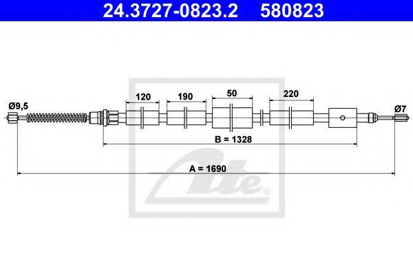 FTE FBS18020 Трос, стоянкова гальмівна система