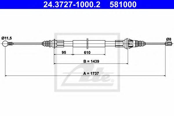 FTE FBS17057 Трос, стоянкова гальмівна система