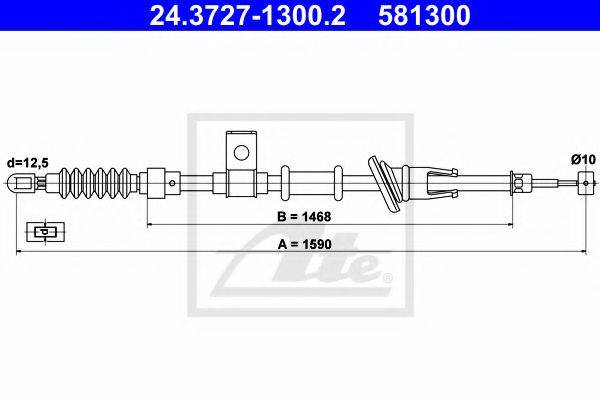 TEXTAR 44043900 Трос, стоянкова гальмівна система