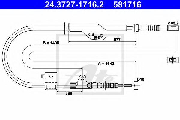 NISSAN 365319F510 Трос, стоянкова гальмівна система