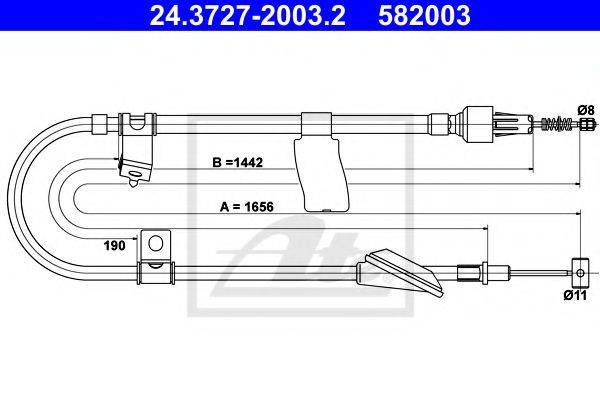 SUZUKI 54402-60G00 Трос, стоянкова гальмівна система