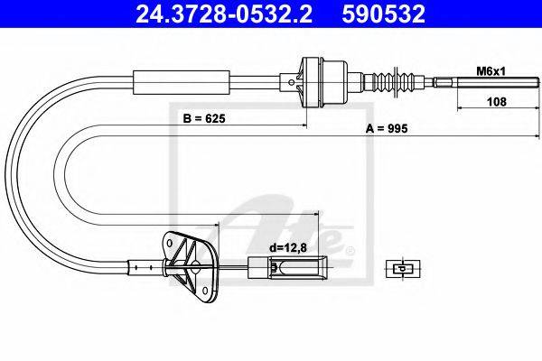 BENDIX 422860B Трос, управління зчепленням