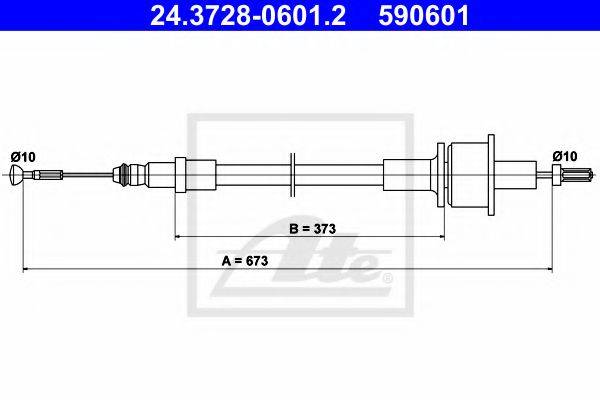 FORD 6174503 Трос, управління зчепленням