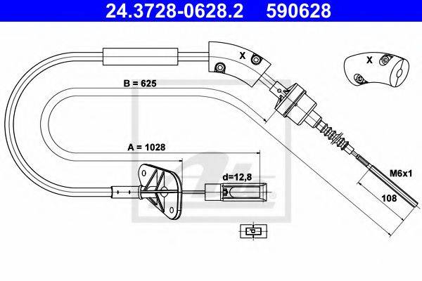 FORD 9S51-7K553-BA Трос, управління зчепленням