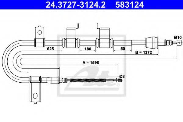 LPR C0676B Трос, стоянкова гальмівна система