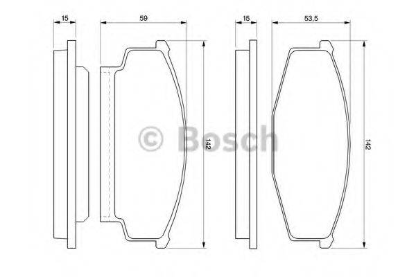 BOSCH 0986424261 Комплект гальмівних колодок, дискове гальмо