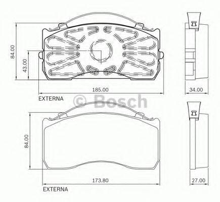 BOSCH 0986BB0712 Комплект гальмівних колодок, дискове гальмо