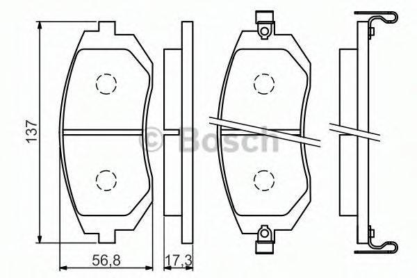 BOSCH BP1479 Комплект гальмівних колодок, дискове гальмо