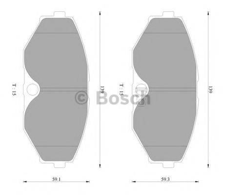 BOSCH 0986AB2227 Комплект гальмівних колодок, дискове гальмо