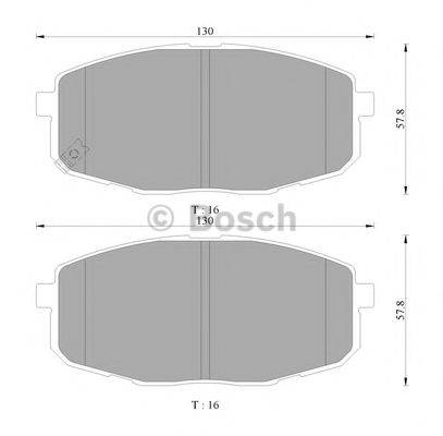 BOSCH K226 Комплект гальмівних колодок, дискове гальмо