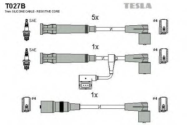 TESLA T027B Комплект дротів запалювання