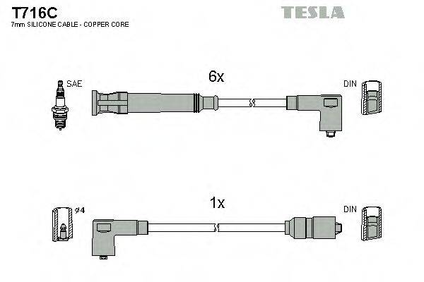 TESLA T716C Комплект дротів запалювання