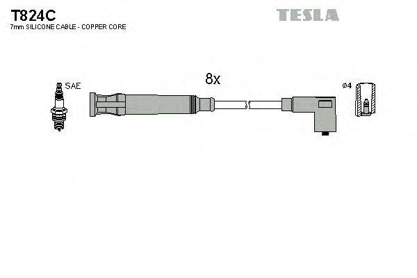 TESLA T824C Комплект дротів запалювання