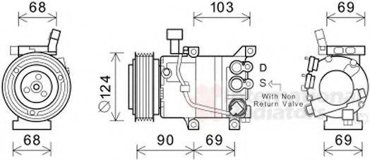 VAN WEZEL 8200K421 Компресор, кондиціонер